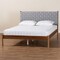 Baxton Studio Estela Mid-Century Modern Grey Woven Fabric and Walnut Brown Wood Queen Size Platform Bed 245-13445-ZORO - alternate 5